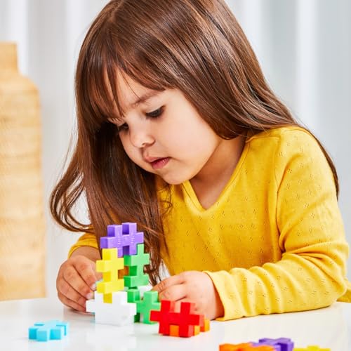 Image of PLUS PLUS Big 15 Piece Rainbow Mix - Large Building Blocks for Toddlers