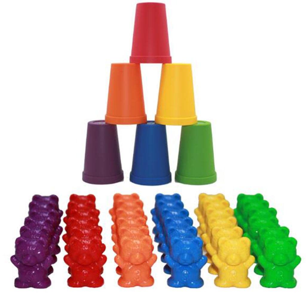 Qianly 90 Piezas Juego de Mesa para Clasificar Incluye Fichas de Contadores Plásticos Pesos Coloridos y Tarjetas con Pinzas para Desarrollar