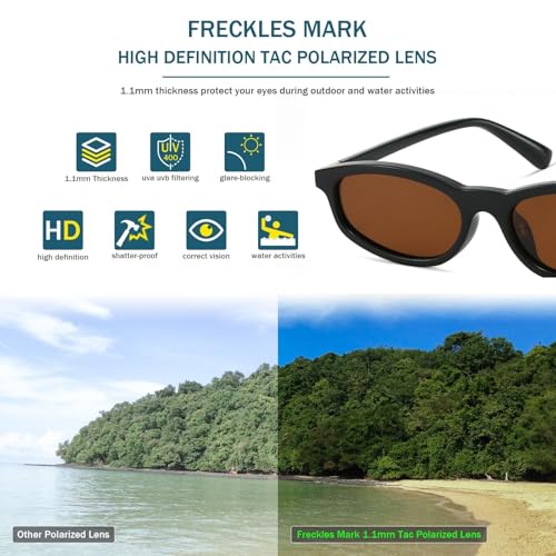Image of Freckles Mark Polarized 90s Thin Narrow Sunglasses for Women Men Small Sun Glasses Plastic Frame