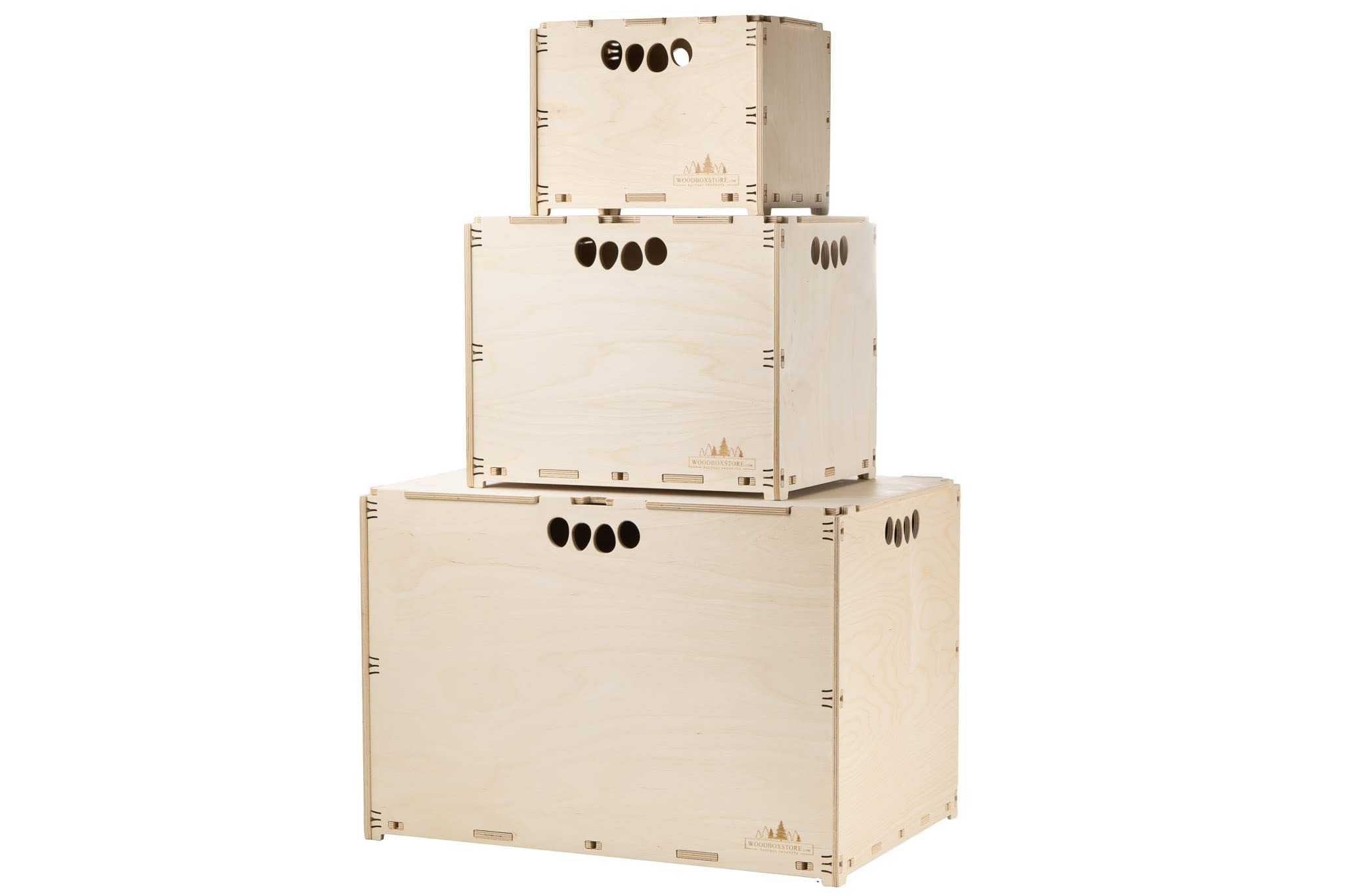 Hochbelastbar Werkzeugbox aus Holz Holzkiste Naturbelassen 60x40x32cm 63 Liter mit Deckel Aufbewahrungsbox