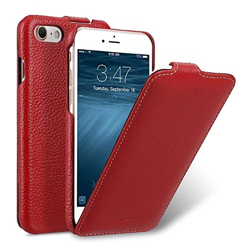 Walled King Vertical Open Genuine Leather Flip Phone Case Cover For New Iphone Se 4.7'' 2020 Real Cowhide Business Pouch Bags (Color : Red) #TOP23