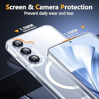 SPIDERCASE Magnetic for Samsung Galaxy S25 Case, [3 Stand Ways][ Military Grade Drop Protection] with Invisible Stand Shockproof Slim Case for Samsung Galaxy S25 6.2", Clear
