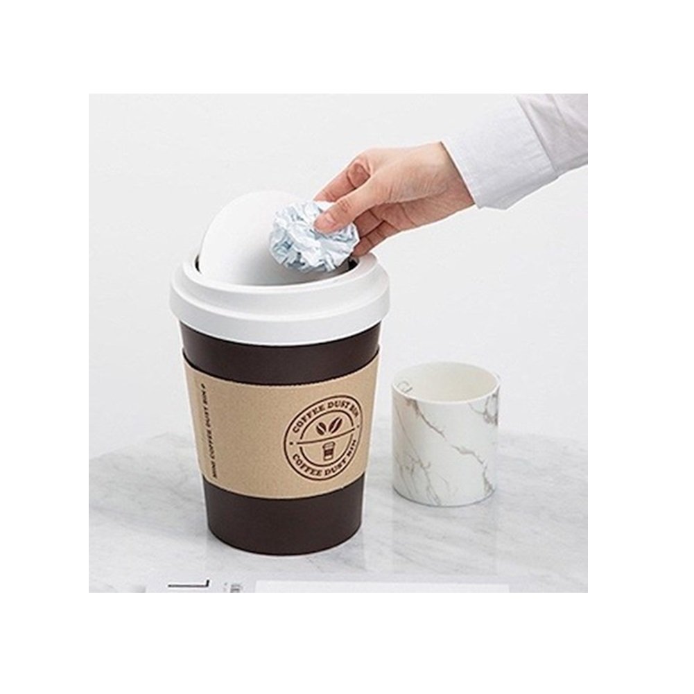 Sysmax Mini-Kaffeetasse, Schwingdeckel, Abfalleimer für Tisch und Schreibtisch, 3 l schwarz