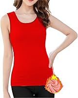 Vista 9 de Ropa interior de algodón con forro polar térmico para mujer, camiseta sin mangas, chaleco de capa base cálida