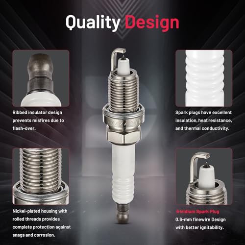 Image of BDFHYK Set of 6 Iridium Spark Plug Compatible with Dodge Challenger Nitro Charger Journey, Compatible with Chrysler 300 Sebring Town & Country Pacifica,VW Routan,Replacement for 7781 ZFR5LP-13G