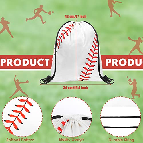 Eccliy 24 Pcs Baseball Drawstring Bag Sports Gym Drawstring Baseball Goodie Favor Gift Sack Bags for Adults2