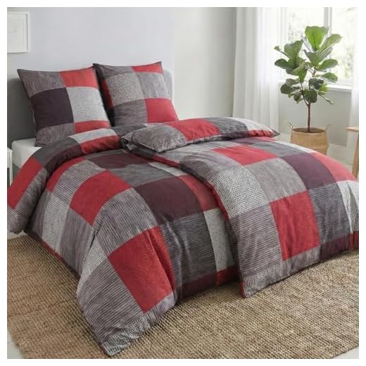 Kuscheli® Bettwäsche 135x200 4 teilig | ÖkoTex Zertifiziert & für Allergiker geeignet |Bettwäsche Set mit je 2 Bettbezügen 135 x 200 & Kissenbezügen 80x80 | modern & hochwertig, Farbe:D04