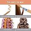 64Pcs Hair Curlers Spiral Curlers No Heat Curlers Curly Wavy Hair Curlers Spiral Hair Curls Styling Kit 2 Style Magic Hair Curler Spiral Hair Curlers with 2 Pieces Styling Hooks （45CM)