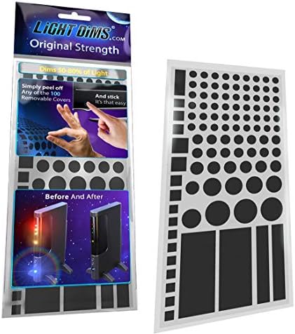 LIGHTDIMS Original Strength - Light Dimming LED Covers/Light Dimming Sheets for Routers, Electronics and Appliances and More. Dims 50-80% of Light, in Retail Packaging.