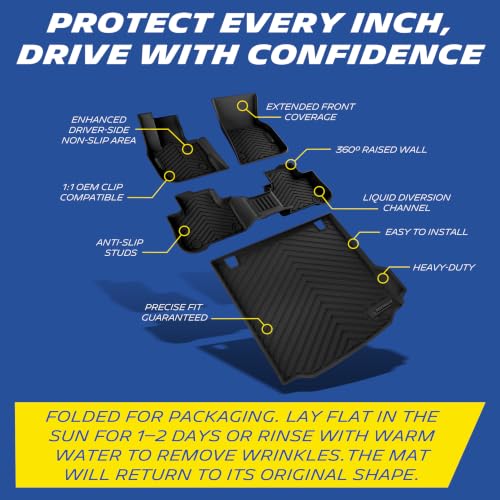 Image of Michelin Vehicle Mats, All-Weather TPE Custom Fit Liner for 2018-2024 BMW X3 Without Spare Tire (4 Piece), Not Fit X3 30e, Premier