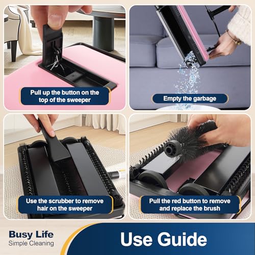 Image of Yocada Manual Carpet Sweeper Cleaner Household Sweeper with Extra Brush