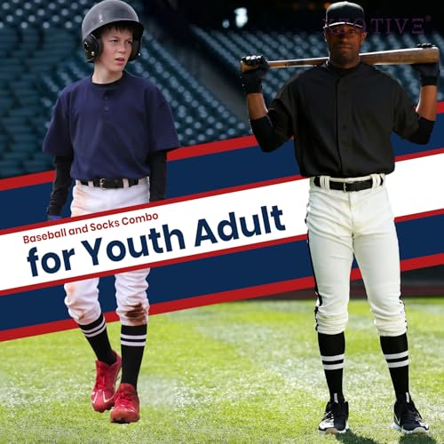 Image of XZQTIVE Baseball Softball Socks and Belt Combo Set Adjustable Softball Socks and Elastic Belt for Kids Youth Adult