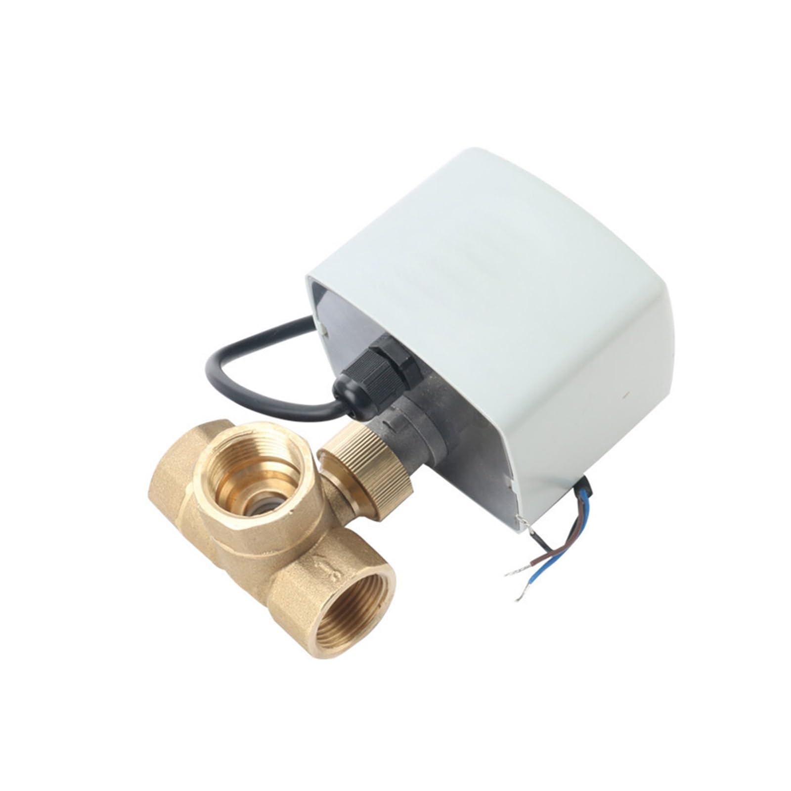 VSPPJYFG 1" 2" Three Way Electric Ball Valve Big Torque 220V 12V 24V 3-Wire 2 Control Brass Motorized Ball Valve(24VDC,0.5 Inch)