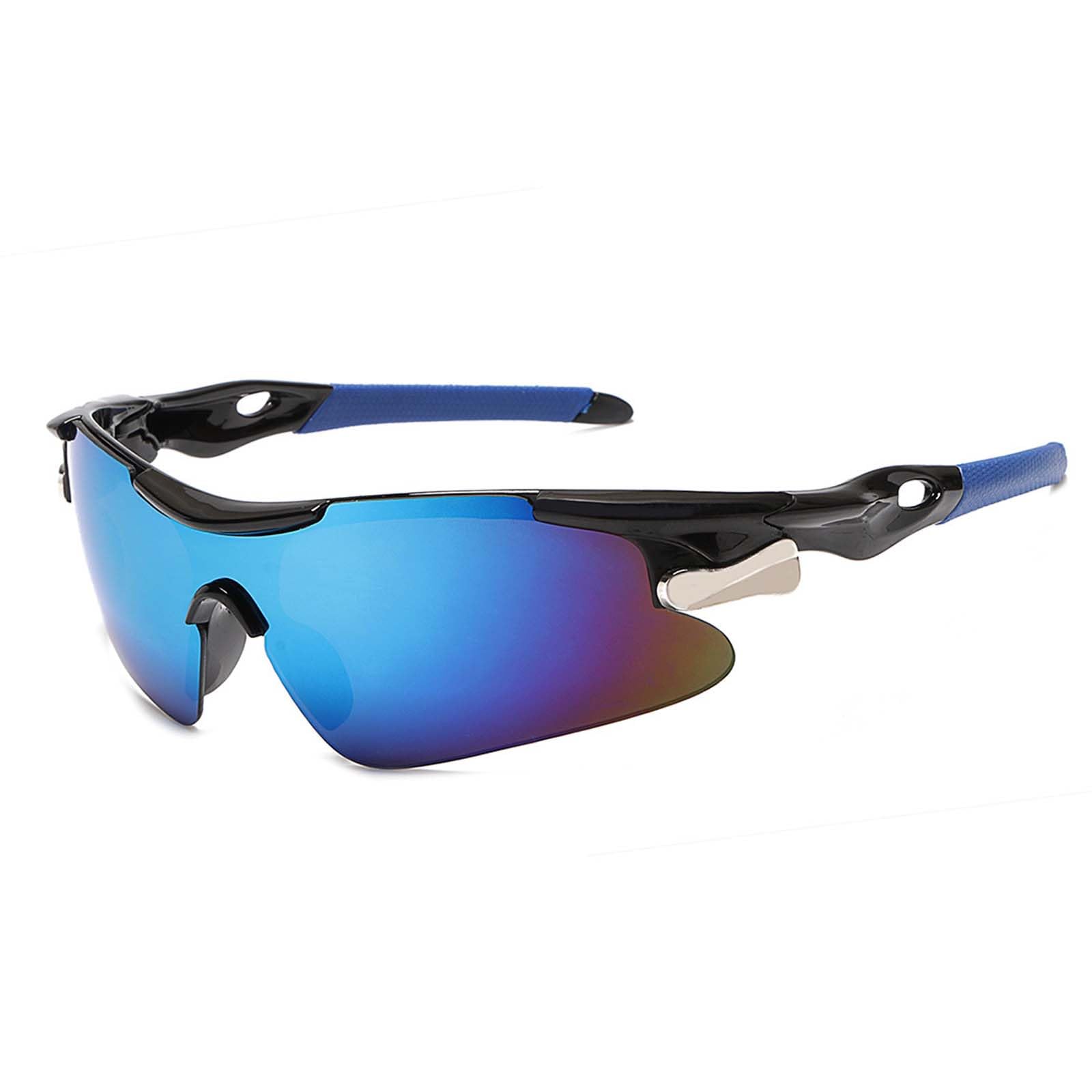 Karsaer Non Polarized Sports Sunglasses for Cricket & Cycling Men Women Unisex Oversized Wrap-Around Frame 100% UV400 And Wind Protection Outdoor Hiking Fishing Glasses E1394-image-4