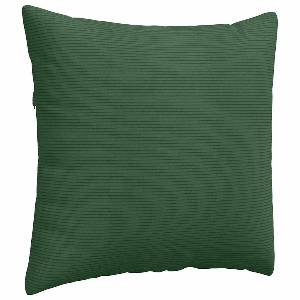 Sofakissen 2er Set Dunkelgrün 45 x 45 cm aus Cordstoff