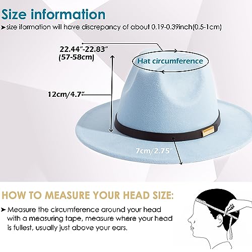 Image of Fedora Hats for Men Wide Brim Panama Hat with Classic Belt