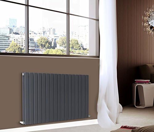 NRG Anthracite 600x612mm Horizontal Designer Radiator Single Column Flat Panel Central Heating Rads