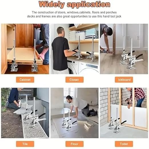 ELLEZZA Lifting Tool Jack, 1 Packs Labor Saving Arm Jack, Stainless Steel Arm Tool Lift, Multi-Function Height Adjustment Lifting Device for Board Tiles Doors Windows Floor and Cabinets 3