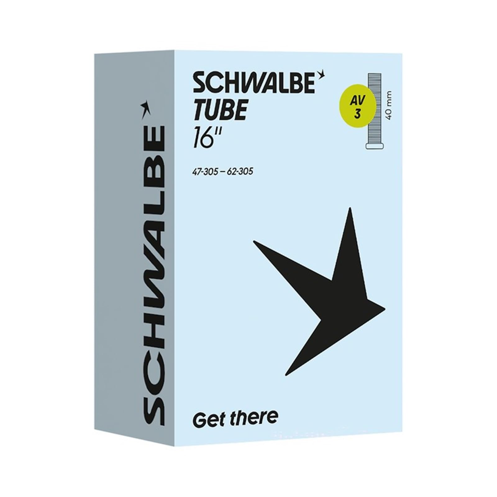 Schwalbe Bicycle Inner Tube AV3 47/62-305 IB AGV 40 mm