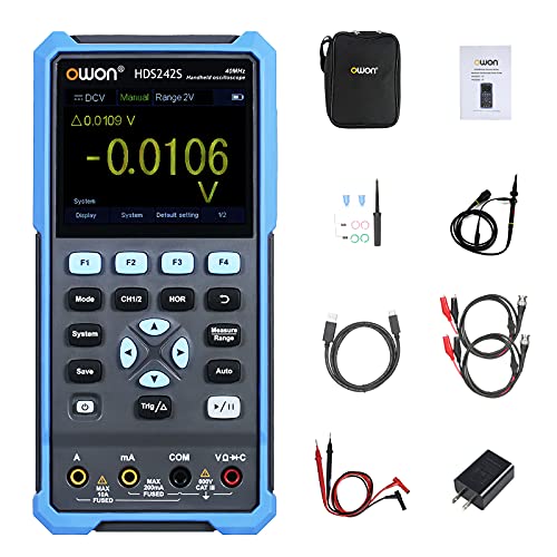 OWON HDS242S 3 in1 Handheld Digital Oscilloscope Waveform Generator Multimeter 2CH USB Type C 40MHz 3.5 LCD Test Meter