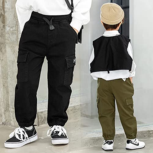 MINI PANDA Toddler Boy Pants, Little Boys 2-Pack Pull On Pants4