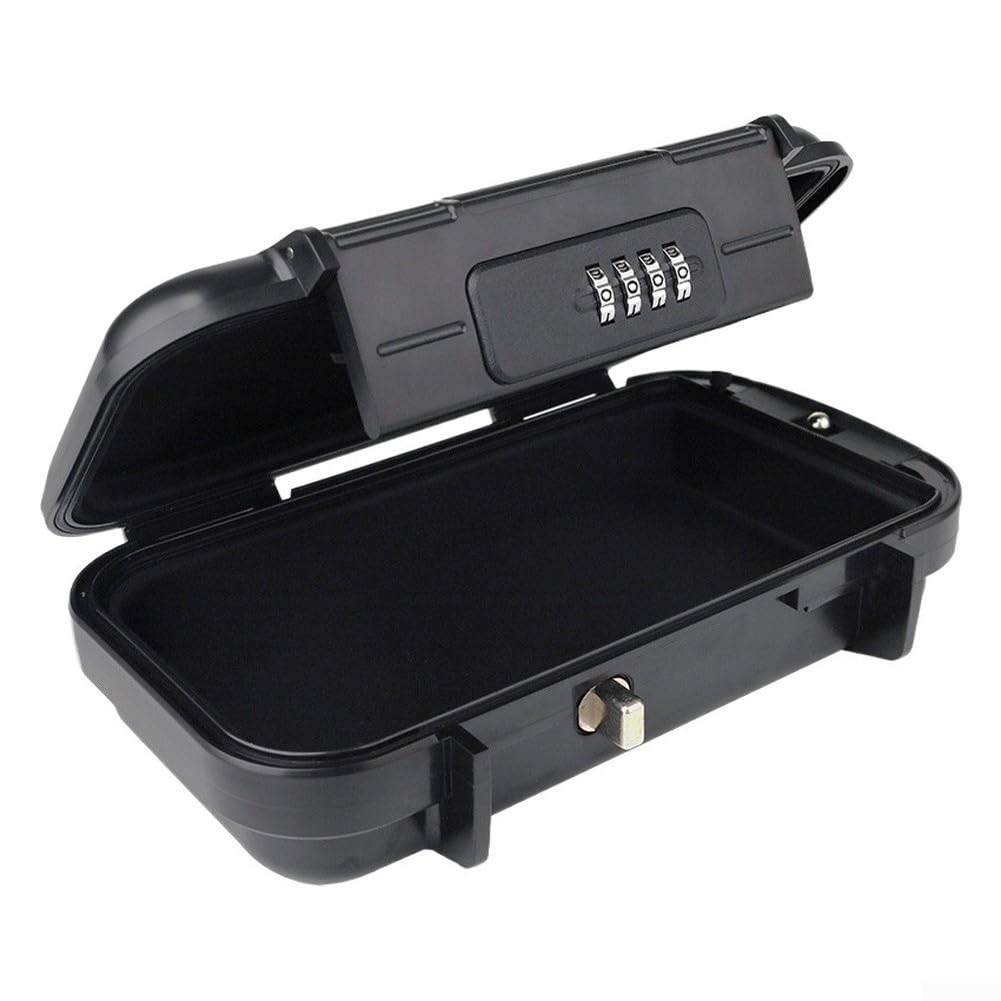 Coffre-fort de voyage portable avec serrure à combinaison à 4 chiffres étanche et antivol pour plage, hôtel, croisière, vacances – Rangement sécurisé pour téléphone, portefeuille, objets de valeur