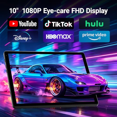 Image of Android 15 Tablet 10 Inch, 20GB RAM 64GB ROM 1TB Expandable, Fast WiFi 6 & BT 5.4 Tablets 5-Core, HD IPS Touchscreen, 8H+ Battery, Dual Camera Portable Tablet for Kids & Adults, Gift, Streaming -White