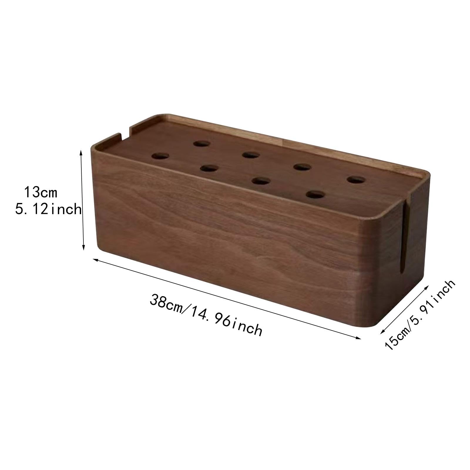 Generic Caja Organizadora de Cables con Compartimento para Ocultar Regleta Organizador de Alambres Y Accesorios Electrónicos de Madera Estuche Protector de Ca, Grande