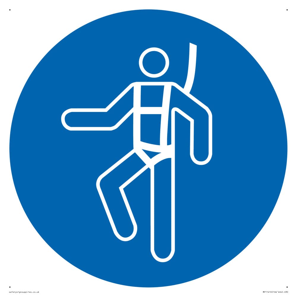 Mandatory: Wear a safety harness Sign - 300x300mm - S30