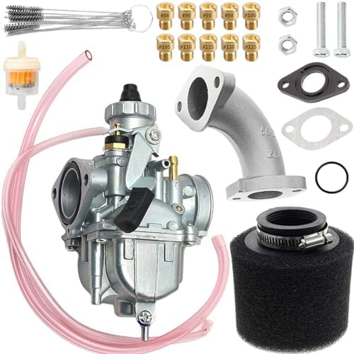 GOOFIT PZ22 Carburateur Avec Filtre à Carburant Pour Starter à Main Remplacement De Glucides De 22mm Pour 4 Traits 50cc 70cc 80cc 90cc 110cc 125cc De Saleté Et Go Kart