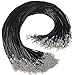 150Pcs Black Waxed Cotton Necklace Cord Necklace Chain with Lobster Claw Clasp for Bracelet Necklace and Jewelry Making