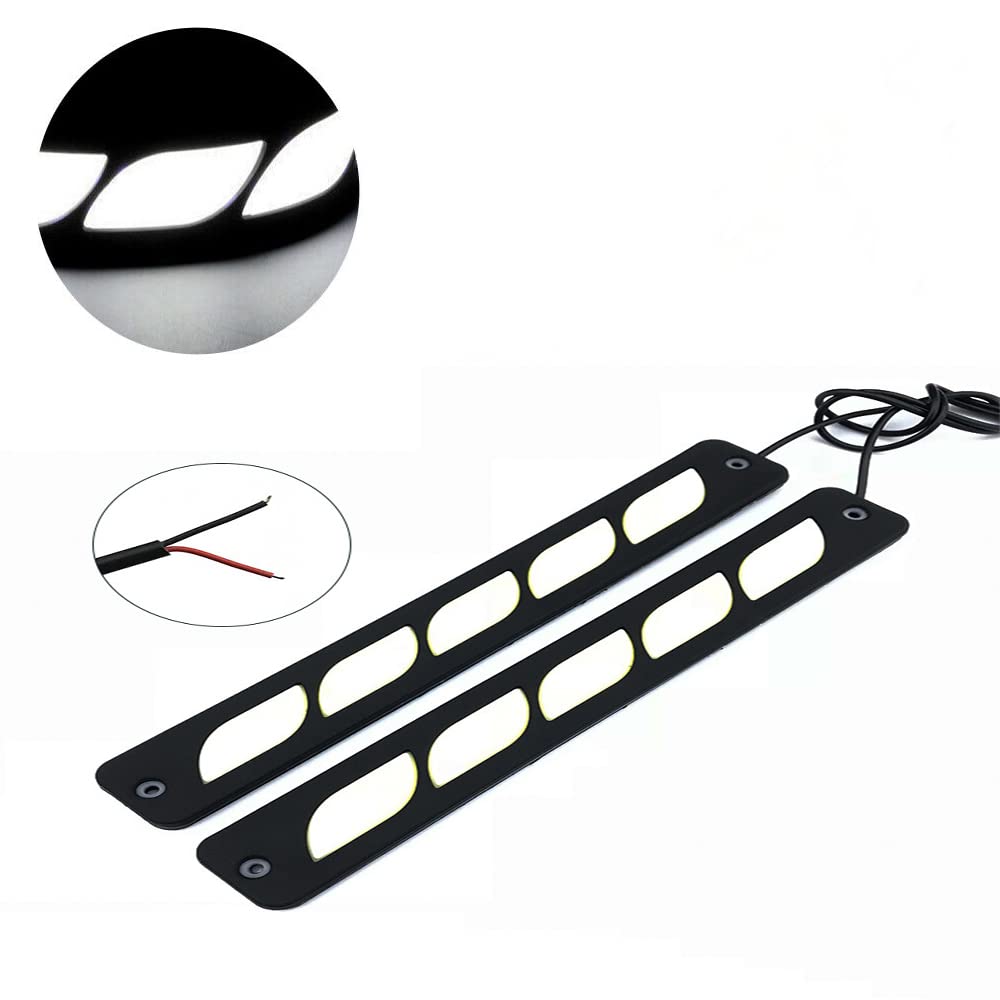 Riloer 1 coppia di luci diurne universali per auto da 12 V, luci di sicurezza impermeabili antiurto DRL fendinebbia ad alta luminosità luci di parcheggio luci targa strisce LED