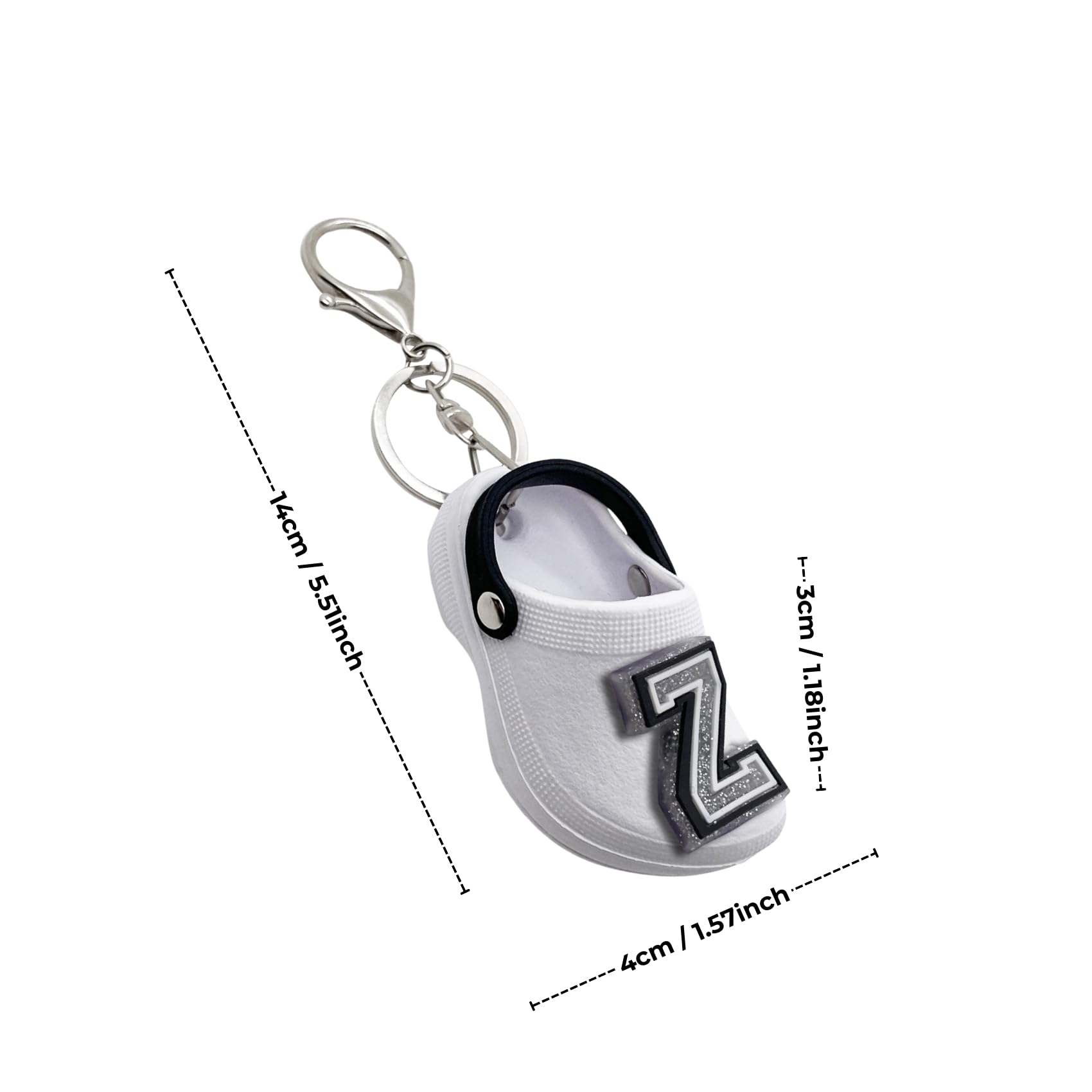 MZLGEK Cute Shoe Keychains with Initial Letters, Mini Backpack Key Chains Charms.(G)