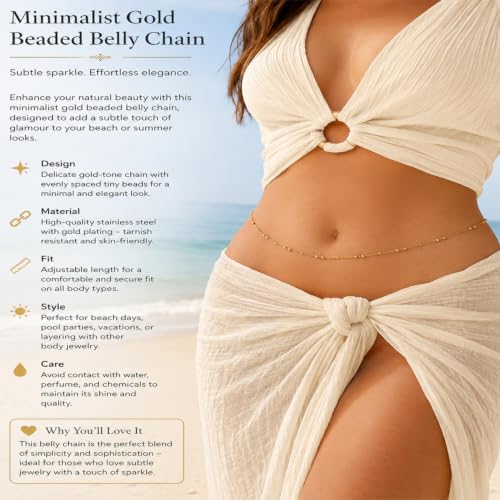 Image of VAMA Adjustable Golden Beads Chain Waist Hip Belly Chains Kamarband Body Kamar karddhani Kamar bandh Saree Vaddanam for Girls & Women