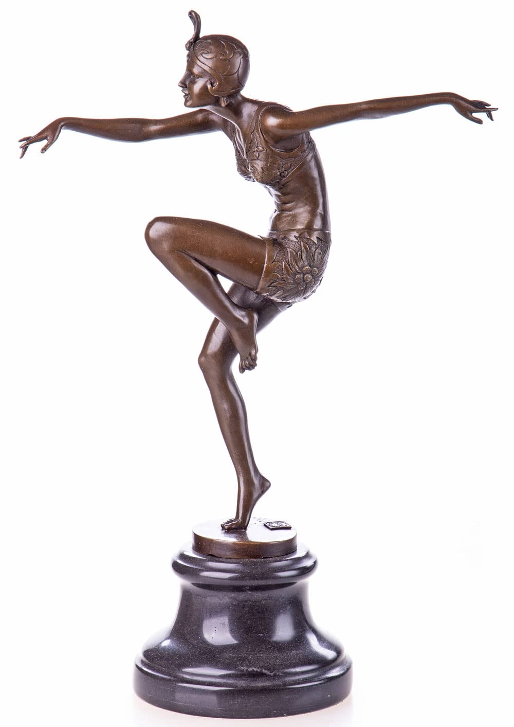 Bronze Art Déco Figur Tnzerin Un Sockel 20er Jahre Stil Ferdinand Preiss Décor e