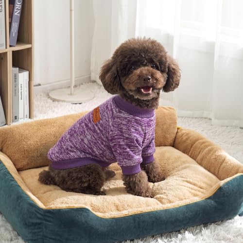 Image of 1 Pack Dog Sweaters for Small Dogs Girl Boy Winter Fleece Clothes Warm Soft Dog Sweatshirt Outfit for Dogs Cats Pet Apparel