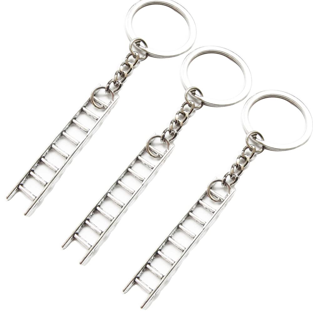 Bowtus Women's Ancient Silver 3Pcs Ladder Keychain- Step Ladder Keyring