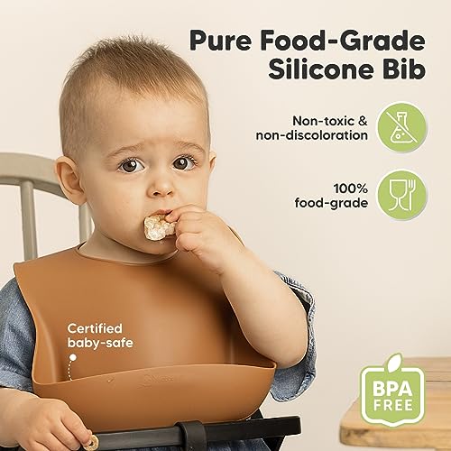 KeaBabies 2-Pack Silicone Bibs For Babies Suction Plates for Baby, Toddler - Silicone Baby Bibs for Eating, 3-Pack 100% Silicone Toddler Plates, Food-Grade Pure Silicone Bib2