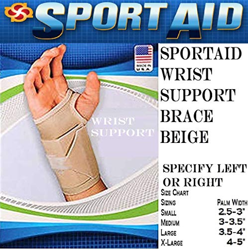 ????? Sportaid Wrist Brace For Carpal Tunnel Beige Left Small, Beige Left Small 1 each