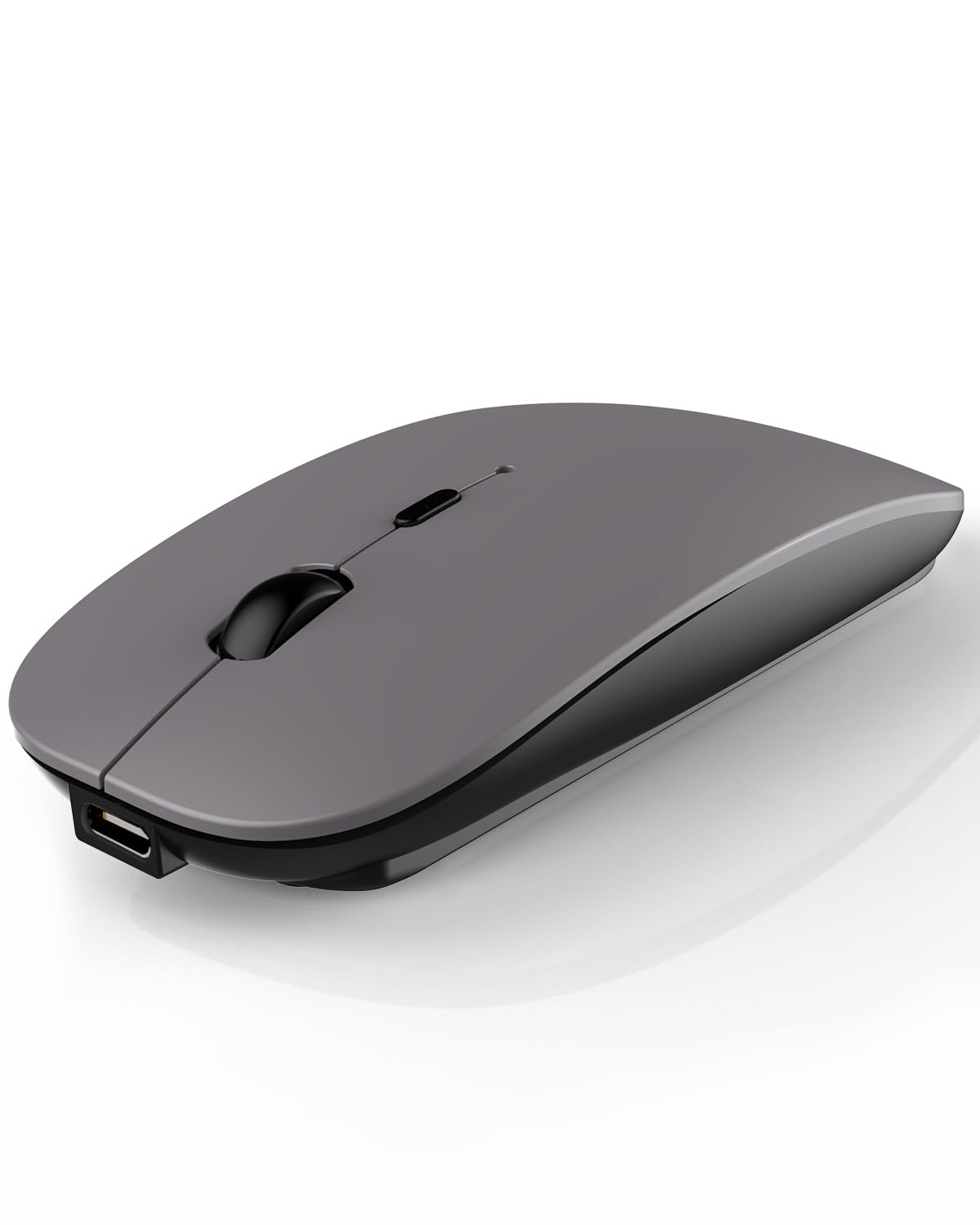 Bluetooth Mouse, Rechargeable Wireless Mouse Compatible with Macbook Air/Pro/Mac/iPad/Laptop/Tablet/Notebook/PC/Desktop, Slim Portable USB Mice for Windows/Linux/Android/(iOS 13.1.2 and Above), Gray