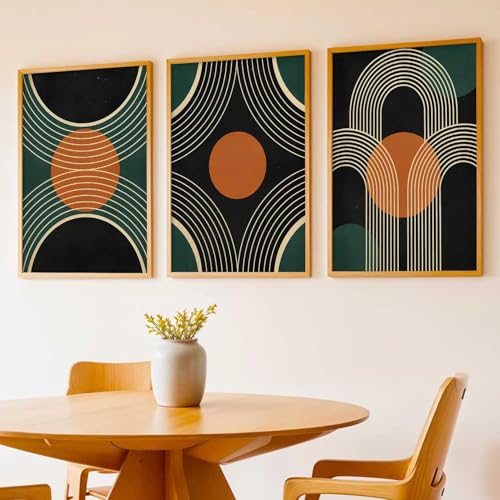 Image of kotart Boho Art Home Decoration Painting | Aesthetic Paintings With Frame For Living Room Bed Room Hotel Wall Decor Digital Reprint Set of 3 (19X25 inch)