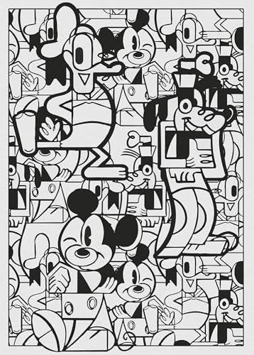 Komar Disney IADX4-058 Non-Woven Photo Wallpaper Mickey Constructive Dimensions 200 x 280 cm (W x H), Black, White