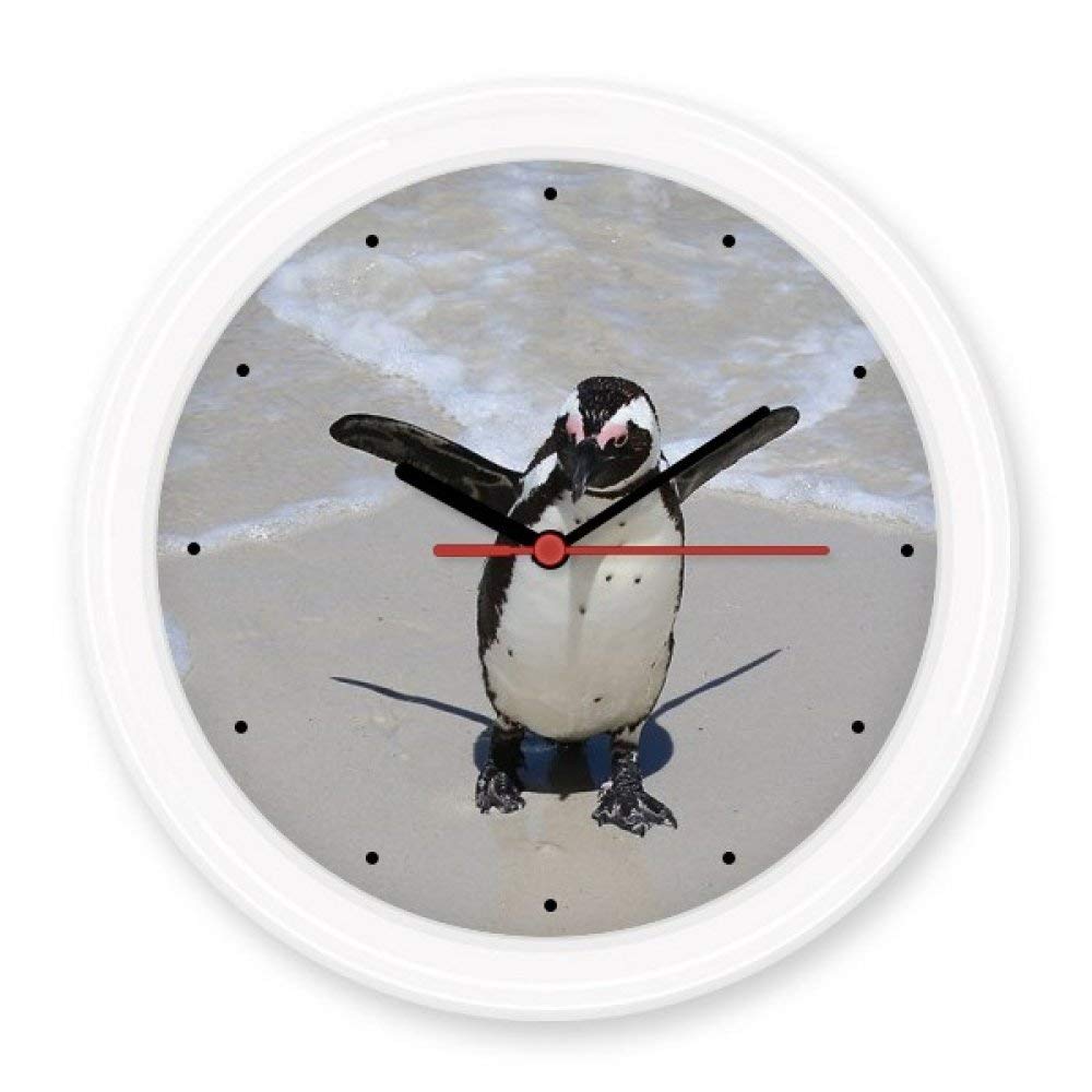 Horloge murale ronde pingouin de l'océan Antarctique silencieuse 30cm