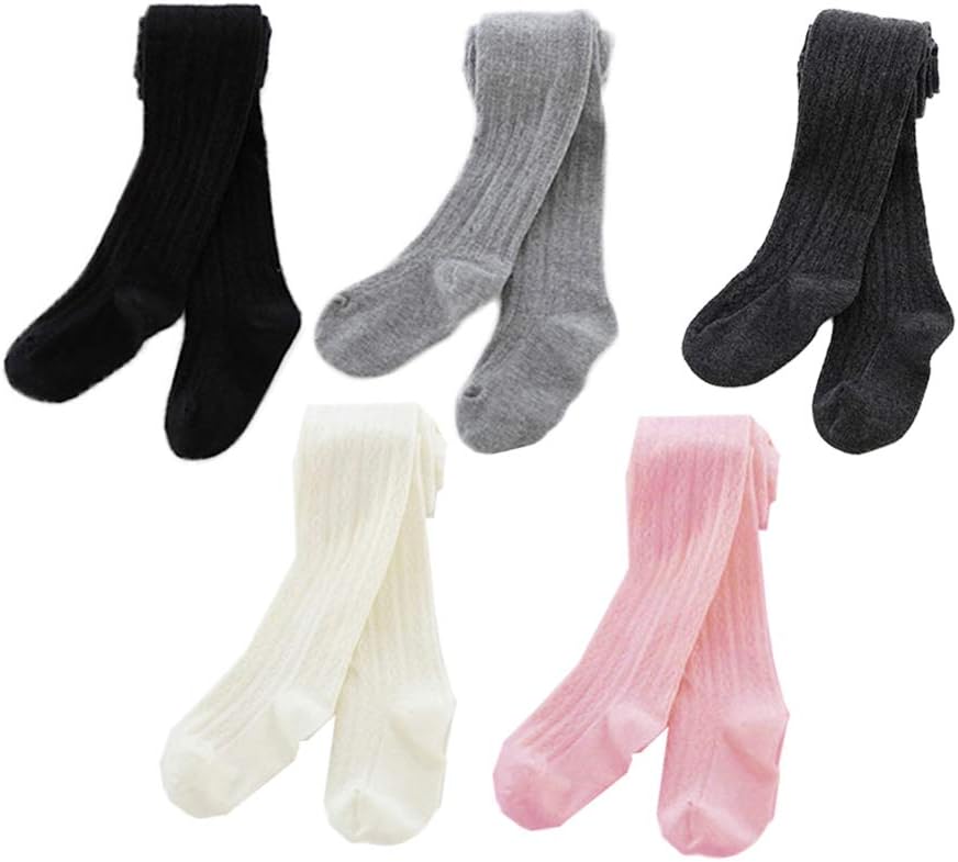 Ehdching 5 Pack Baby Toddler Girls Children Cable Knit Cotton Tights Leggings Stocking Pants Ehdching 5 Pack Baby Toddler Girls Children Cable Knit Cotton Tights Leggings Stocking Pants