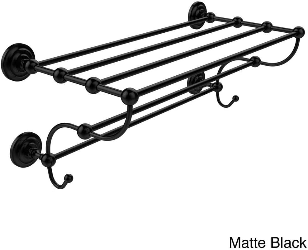 Allied Brass PQN-HTL-36-5-WHM 36 in. Prestige Que First Collection Train Rack Towel Shelf Matte White