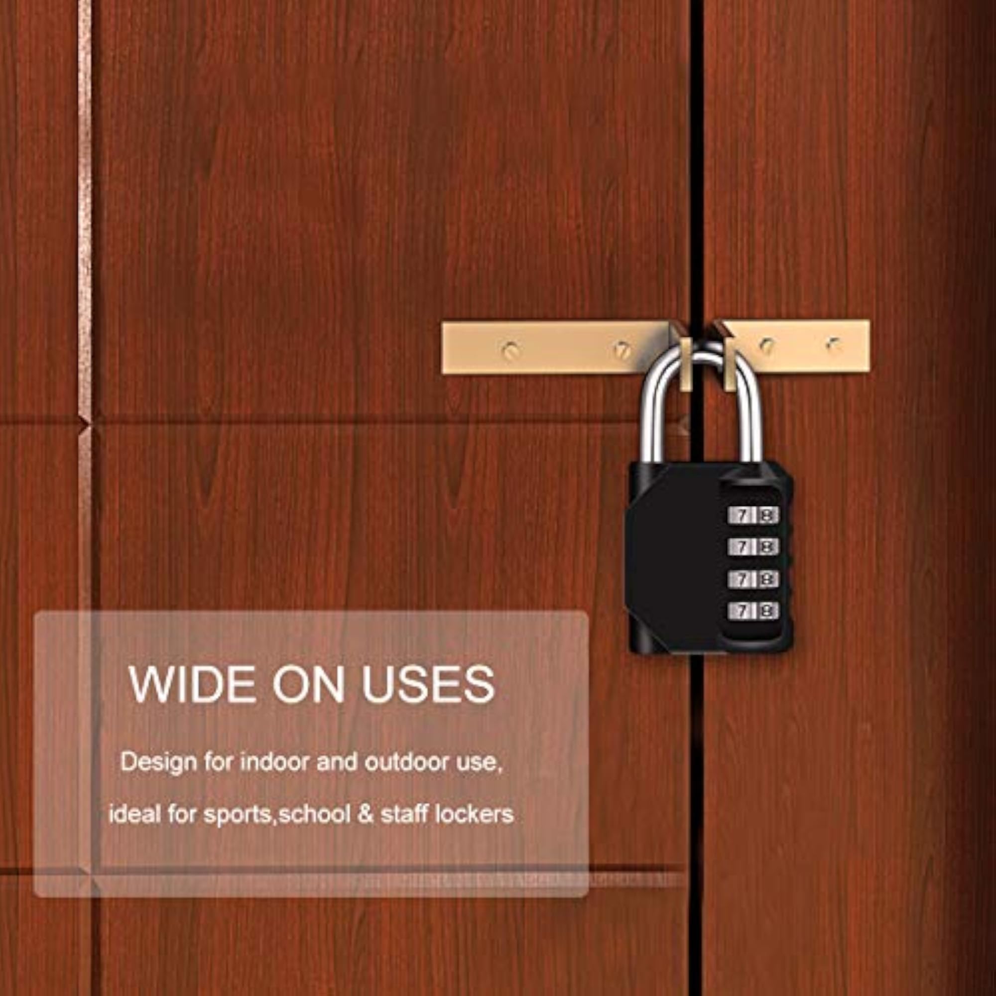 3 Pack Combination Padlock Outdoor, 4 Digit Lock
