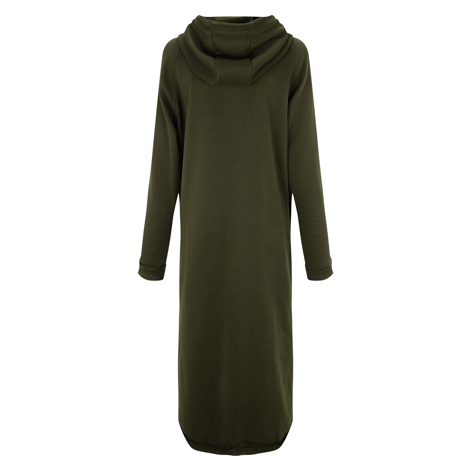 Damska sukienka maxi 2026 sweter z długim rękawem z kapturem bluza z kieszenią bawełna oversize sukienki na co dzień, wojskowa