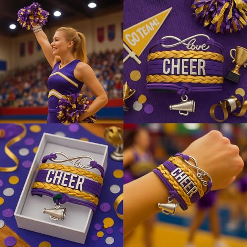 Sportybella - Cheer Bracelet- Cheerleading Charm Infinity Bracelet- Cheer Jewelry - Gift For Cheerleader, Cheer Team.2