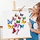 Jisrcha 60 Stück Schmetterlings-Wandaufkleber, Dekorative Schmetterlinge, 3D Wand Dekoration Schmetterlinge Fliegende Schmetterling Deko für Kinderzimmer Deko, Dekoration Curtains, Party (Regenbogen)