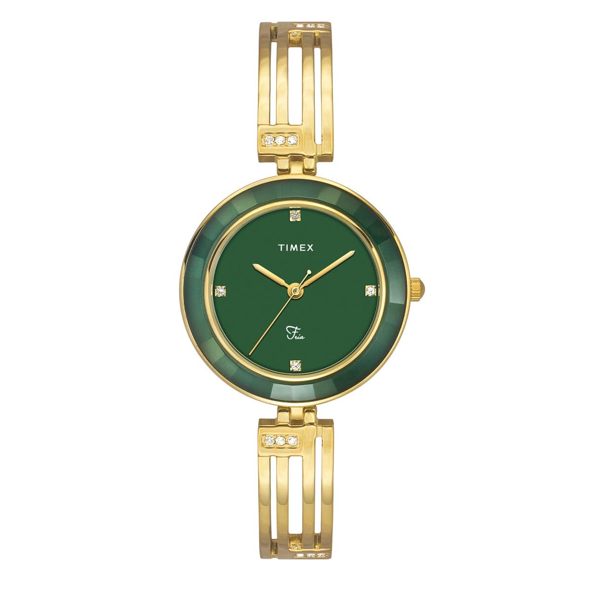 TIMEX Brass Fria Women Green Round Dial Analog Watch - Twel16205, Band_Gold (B0D95VBJQR) Amazon Price History, Amazon Price Tracker